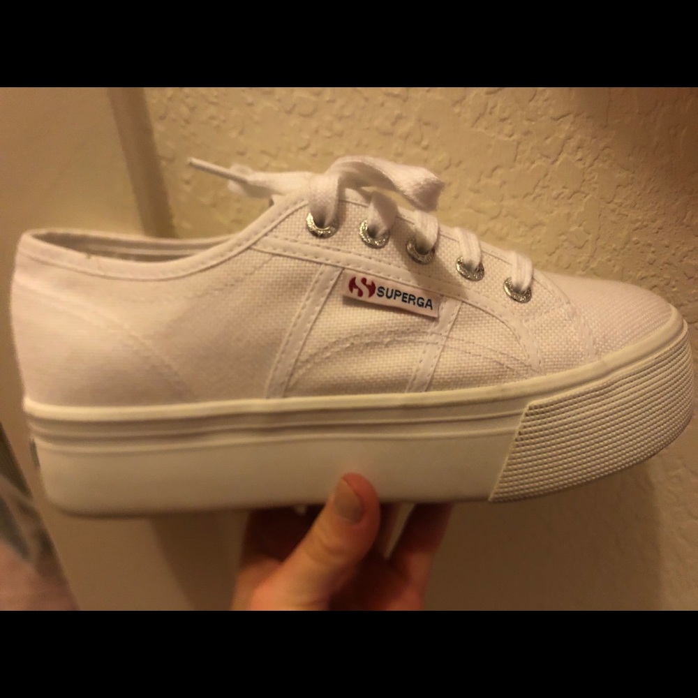 Superga White Platform Sneakers